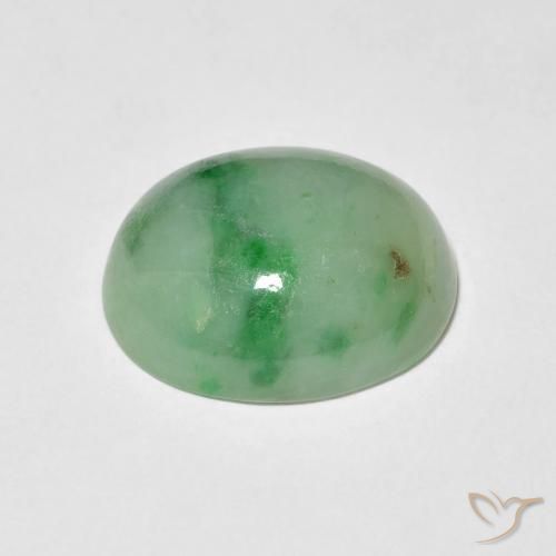 Giada Verde chiaro naturale da 4.85 ct, Ovale, Opaco
