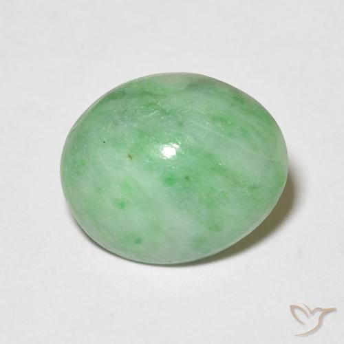 3.88ct Naturale Verde caldo Giada, Ovale, Opaco