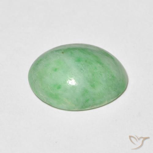 Giada Verde caldo naturale da 3.88 ct, Ovale, Opaco