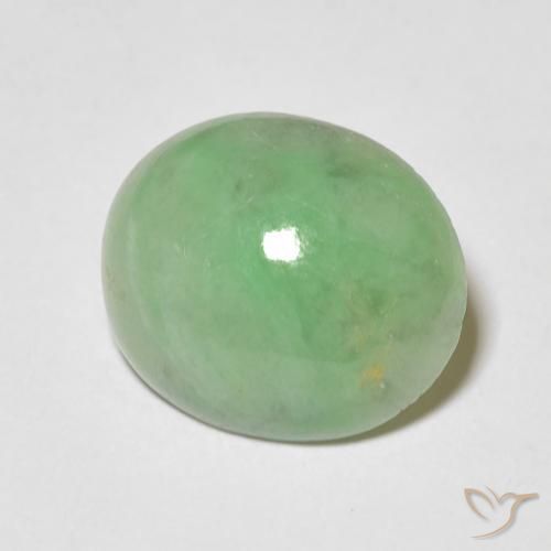 Giada Giallo verde naturale da 4.34 ct, Ovale, Opaco