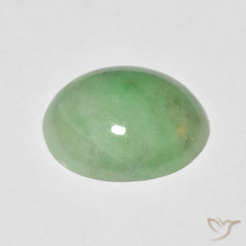 Giada Giallo verde naturale da 4.34 ct, Ovale, Opaco