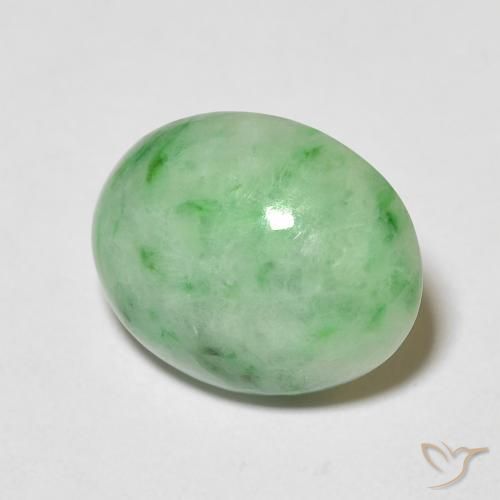 Giada Verde chiaro naturale da 4.72 ct, Ovale, Opaco