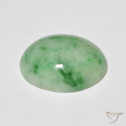 Giada Verde chiaro naturale da 4.72 ct, Ovale, Opaco
