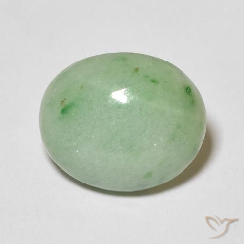 3.89ct Naturale Verde chiaro Giada, Ovale, Opaco