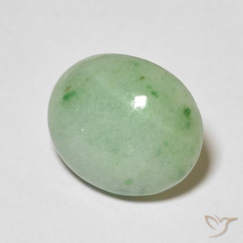 Giada Verde chiaro naturale da 3.89 ct, Ovale, Opaco