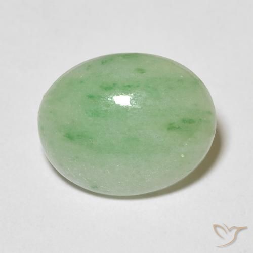 3.83ct Naturale Verde caldo Giada, Ovale, Opaco
