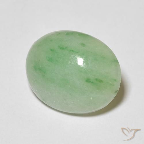 Giada Verde caldo naturale da 3.83 ct, Ovale, Opaco