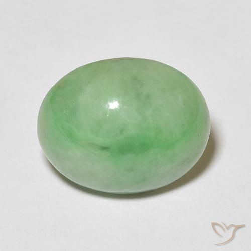 4.34ct Naturale Verde caldo Giada, Ovale, Opaco