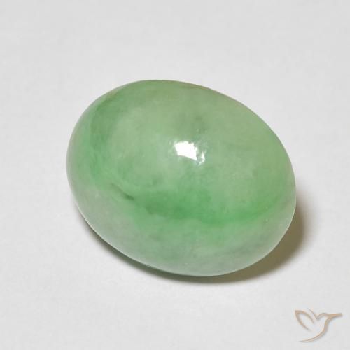 Giada Verde caldo naturale da 4.34 ct, Ovale, Opaco