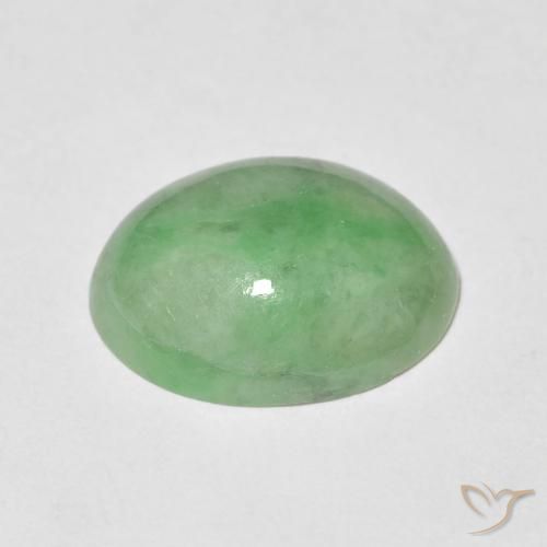 Giada Verde caldo naturale da 4.34 ct, Ovale, Opaco