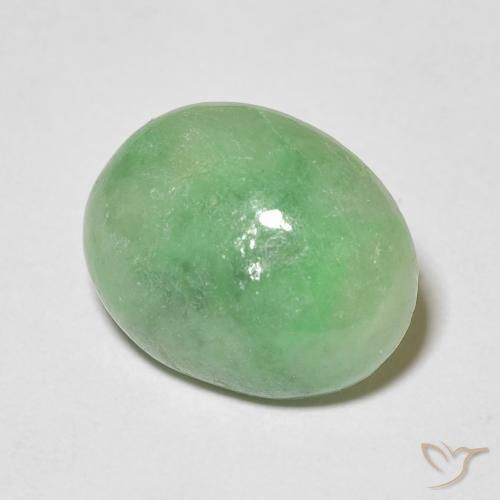 Giada Verde chiaro naturale da 4.60 ct, Ovale, Opaco