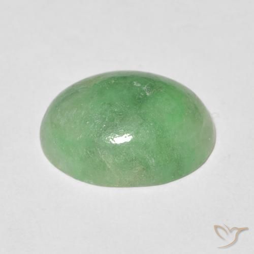 Giada Verde chiaro naturale da 4.60 ct, Ovale, Opaco