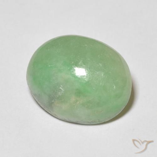 Giada Verde medio naturale da 4.38 ct, Ovale, Opaco