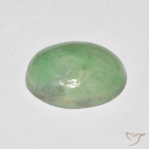 Giada Verde medio naturale da 4.38 ct, Ovale, Opaco