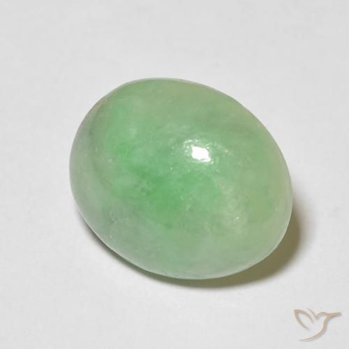 Giada Verde lime naturale da 4.52 ct, Ovale, Opaco