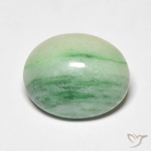 5.18ct Naturale Medium Light Green Giada, Ovale, Opaco