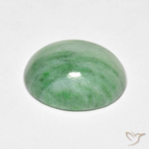 Giada Medium Light Green naturale da 5.18 ct, Ovale, Opaco