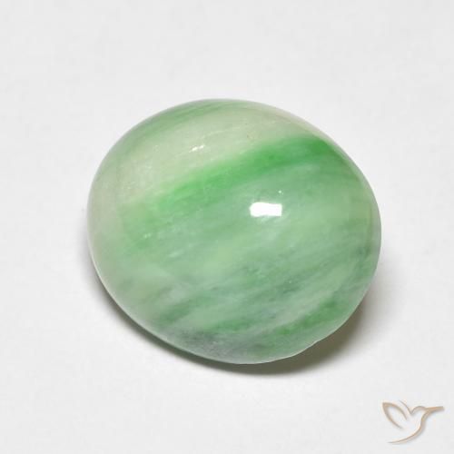 Giada Verde giallastro naturale da 4.50 ct, Ovale, Opaco