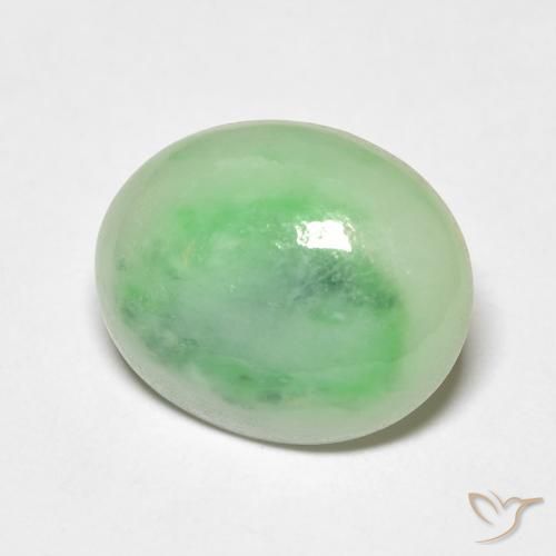 Giada Verde giallastro naturale da 4.81 ct, Ovale, Opaco