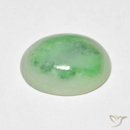 Giada Verde giallastro naturale da 4.81 ct, Ovale, Opaco