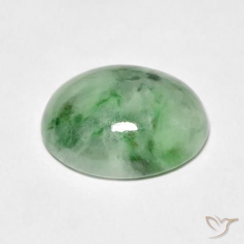 Giada Verde giallastro naturale da 4.71 ct, Ovale, Opaco