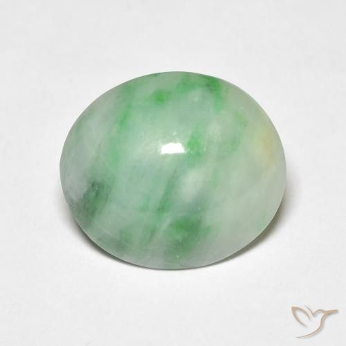 Giada Bianco Verde naturale da 3.74 ct, Ovale, Opaco