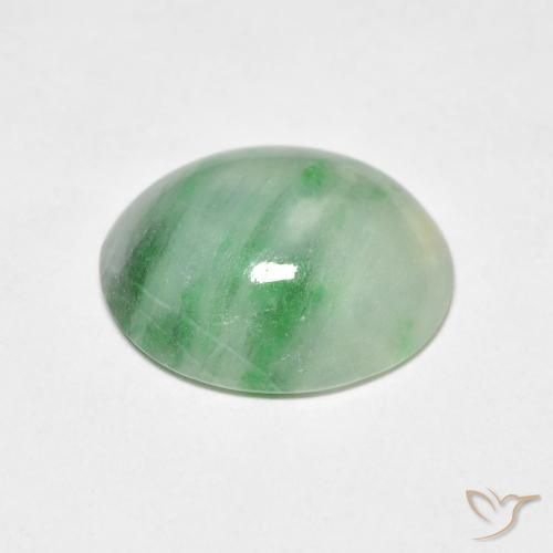 Giada Bianco Verde naturale da 3.74 ct, Ovale, Opaco