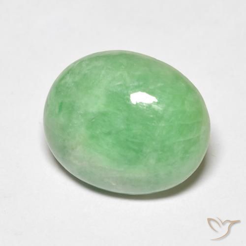 Giada Verde giallastro naturale da 4.68 ct, Ovale, Opaco