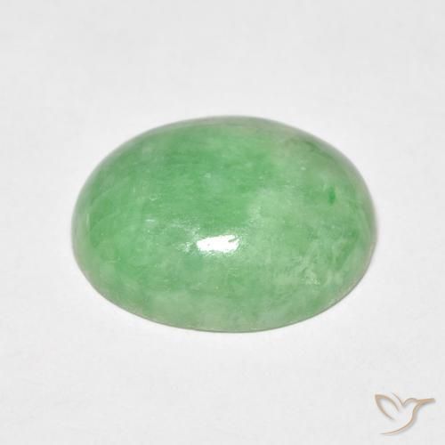 Giada Verde giallastro naturale da 4.68 ct, Ovale, Opaco