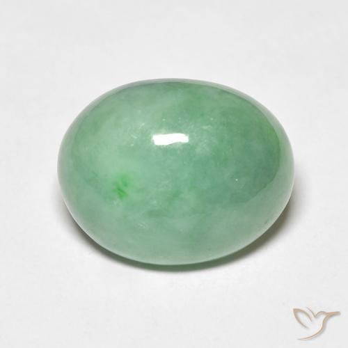 4.50ct Naturale Verde muschio pallido Giada, Ovale, Opaco