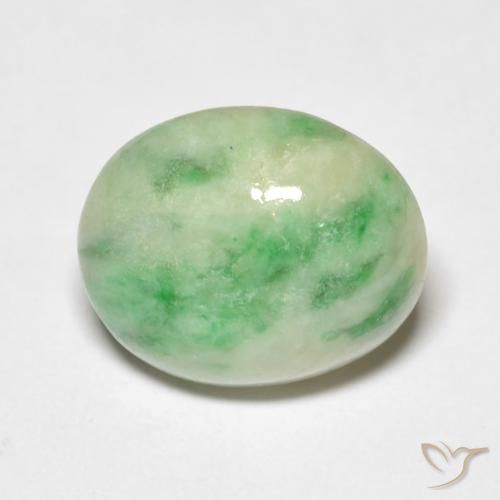 4.46ct Naturale Verde giallastro Giada, Ovale, Opaco