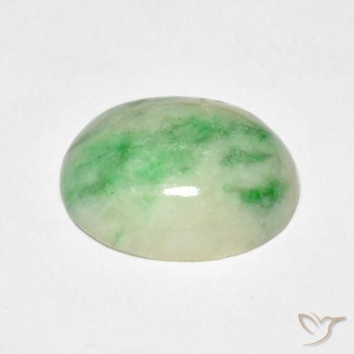 Giada Verde giallastro naturale da 4.46 ct, Ovale, Opaco