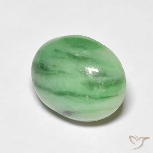 Giada Verde medio naturale da 4.63 ct, Ovale, Opaco