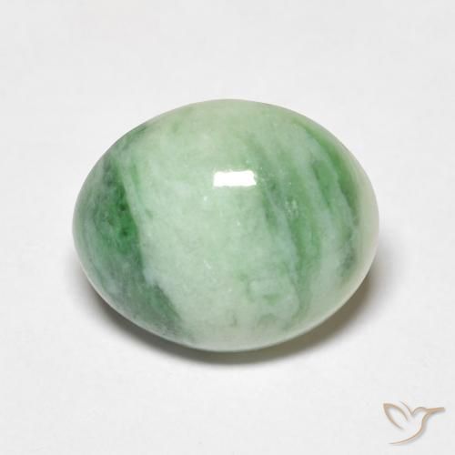 4.10ct Naturale Verde medio Giada, Ovale, Opaco