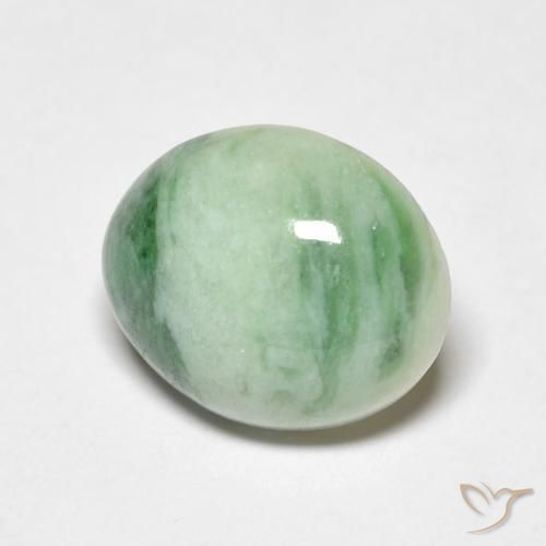 Giada Verde medio naturale da 4.10 ct, Ovale, Opaco