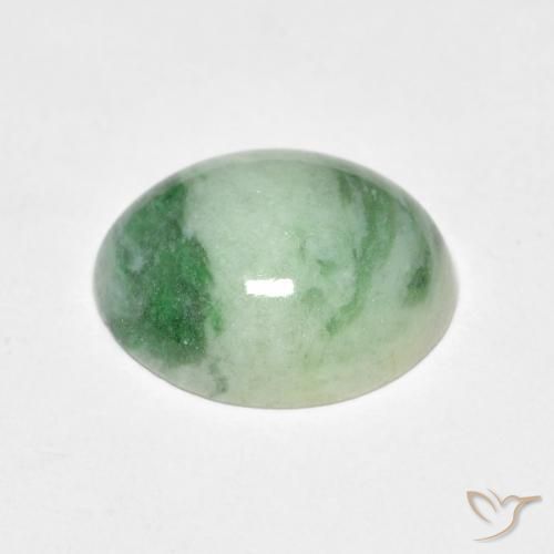Giada Verde medio naturale da 4.10 ct, Ovale, Opaco