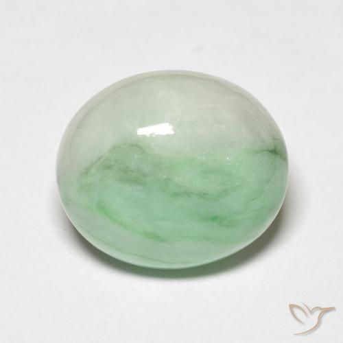 5.44ct Naturale Giallo Pallido Verde Giada, Ovale, Opaco