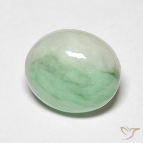 Giada Giallo Pallido Verde naturale da 5.44 ct, Ovale, Opaco