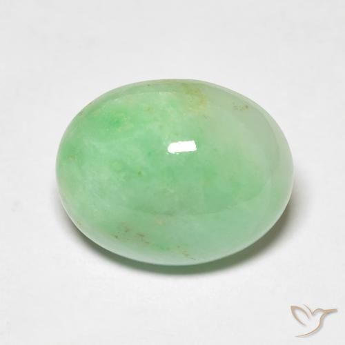 5.45ct Naturale Verde Salvia Chiaro Giada, Ovale, Opaco