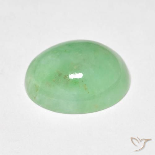 Giada Verde Salvia Chiaro naturale da 5.45 ct, Ovale, Opaco