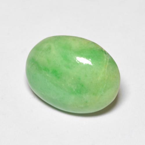 Giada naturale verde da 4,86 ct, taglio ovale, opaco