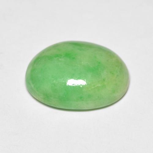 Giada naturale verde da 4,86 ct, taglio ovale, opaco