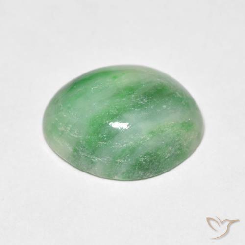Giada Bianco Verde naturale da 4.26 ct, Taglio ovale, Opaco