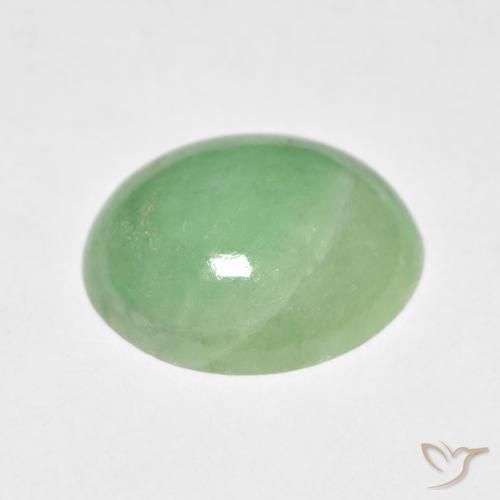 Giada Verde Salvia Chiaro naturale da 4.12 ct, Ovale, Trasparente