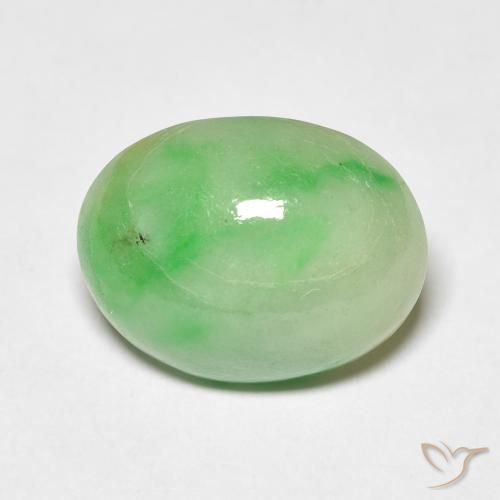 4.47ct Naturale Verde medio Giada, Ovale, Trasparente