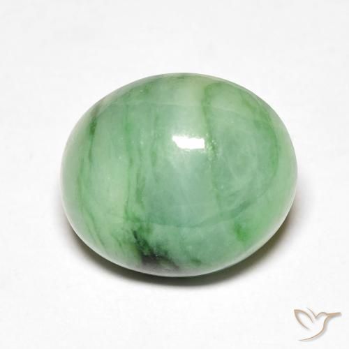 5.12ct Naturale Verde chiaro Giada, Ovale, Opaco