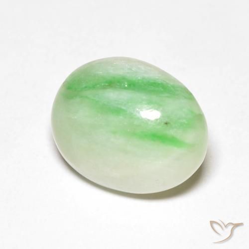 Giada Giallo chiaro Verde naturale da 4.60 ct, Ovale, Opaco