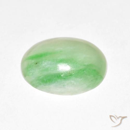 Giada Giallo chiaro Verde naturale da 4.60 ct, Ovale, Opaco