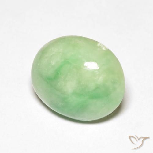 Giada Verde Pera Chiaro naturale da 4.61 ct, Ovale, Opaco