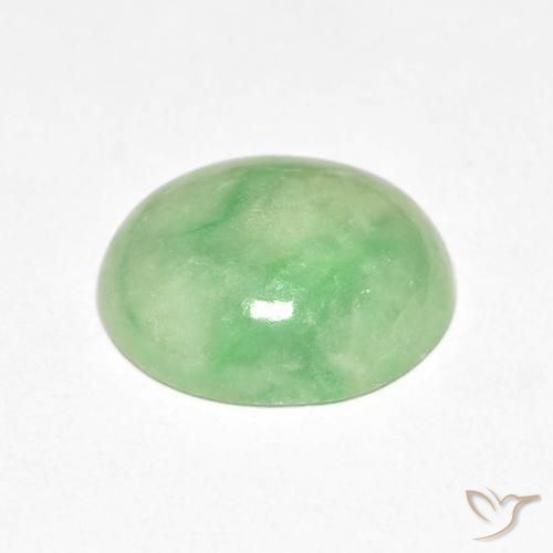 Giada Verde Pera Chiaro naturale da 4.61 ct, Ovale, Opaco